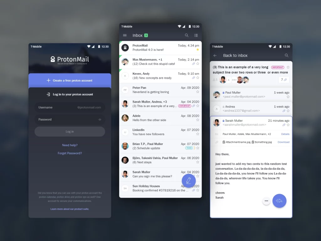 تطبيق Protonmail